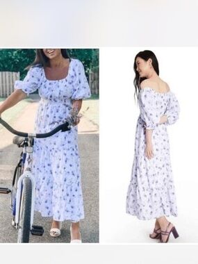 LoveShackFancy x Target Cottagecore Puff Sleeve Gemma White Floral Dress Size M
